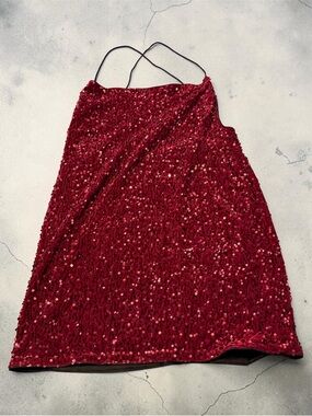 Red Sequin ~ Lovely ~ Slip Dress ~ SHEIN ~ Sz 4x ~ Very Sparkly ~ Fun & Festive